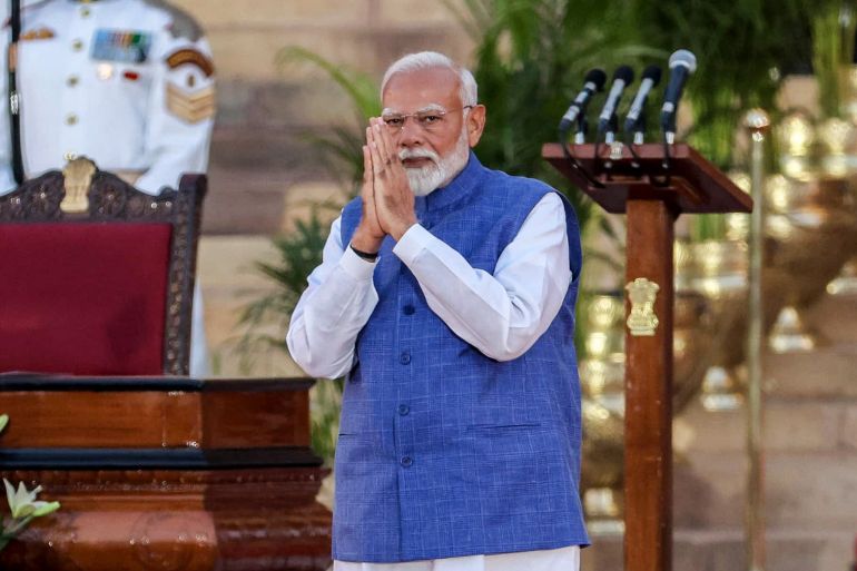 Narendra Modi took oath on June 9 to become India's prime minister for third consecutive term. [Rajat Gupta/EPA]