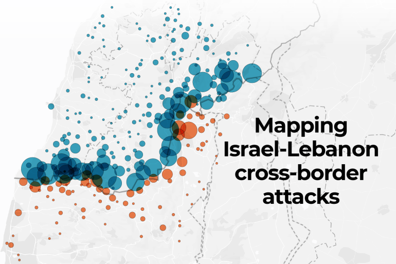 Mapping Israel-Lebanon cross-border attacks